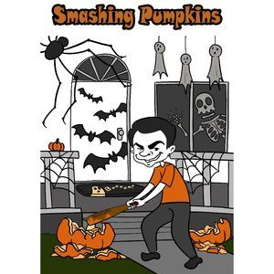 Smashing Pumpkins Halloween Mens White Long Sleeve 50/50 T Shirt Medium M